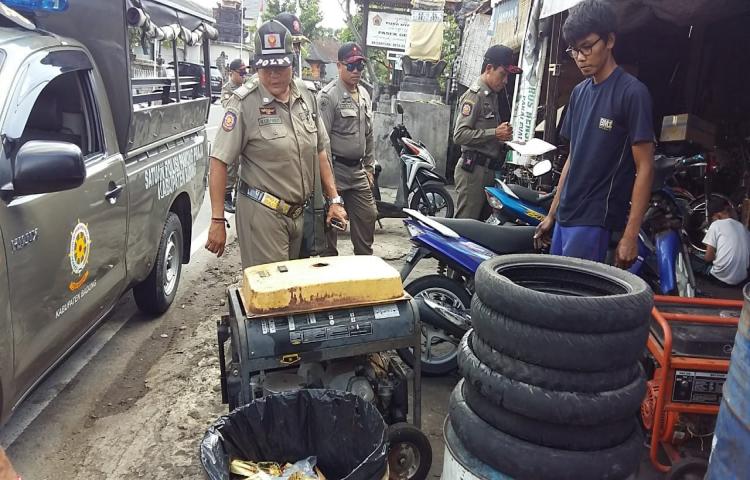 Pelaksanaan Bangun Pagi Pol.PP Kab Badung menyasar tertib di jalan/tertib trotoar dan tertib sosial